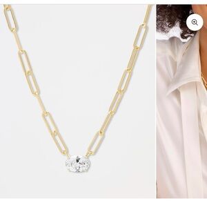 Melinda Maria Gold Necklace with Clear Stone